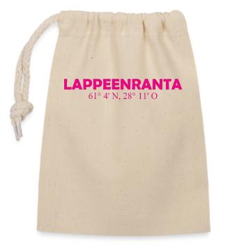 Lappeenranta - Finlande - Coordonnées - Longitude - Sac cadeau en coton avec cordon (14 x 20 cm) - nature - Devant