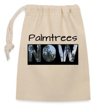 Palmtrees now - Closable cotton gift bag (14x20cm) - nature - Front