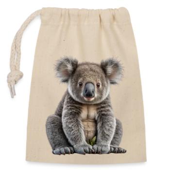 Super mignon Koala Ours - Sac cadeau en coton avec cordon (14 x 20 cm) - nature - Devant