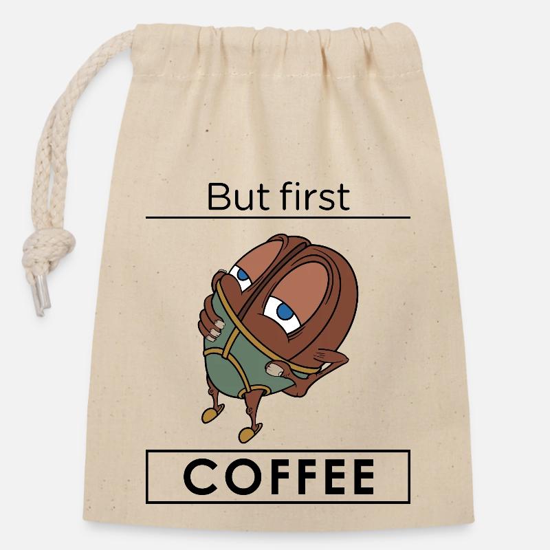 Koffein-Schub - Verschließbarer Geschenkbeutel aus Baumwolle (14x20cm) - Natur