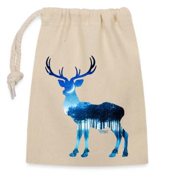Cerf - Sac cadeau en coton avec cordon (14 x 20 cm) - nature - Devant