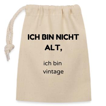 alt - Verschließbarer Geschenkbeutel aus Baumwolle (14x20cm) - Natur - Vorne