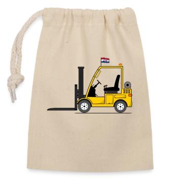 Forklifts Croatia Flag - Closable cotton gift bag (14x20cm) - nature - Front