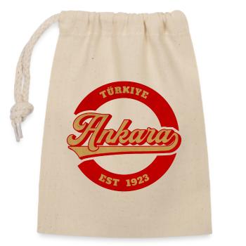 Ankara Vintage Logo Est 1923 - Closable cotton gift bag (14x20cm) - nature - Front
