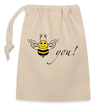 Bee you - Closable cotton gift bag (14x20cm) - nature - Front