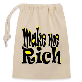 Make me Rich - Sac cadeau en coton avec cordon (14 x 20 cm) - nature - Devant