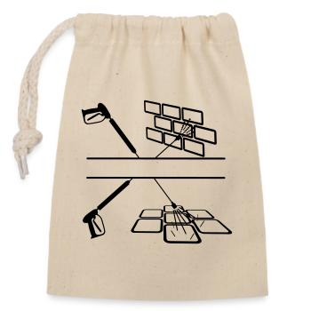 High-pressure sprayer façade cleaning - Closable cotton gift bag (14x20cm) - nature - Front