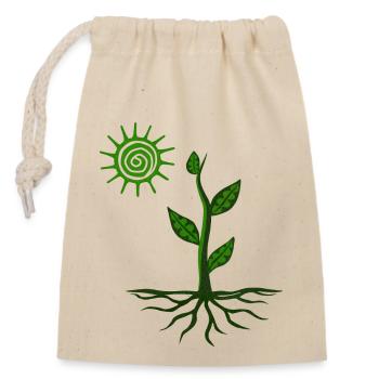 Plant in the sun - Closable cotton gift bag (14x20cm) - nature - Front