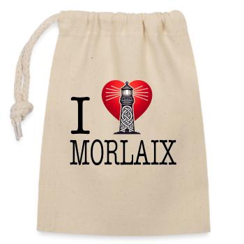 I love Morlaix by I love Bretagne - Closable cotton gift bag (14x20cm) - nature - Front