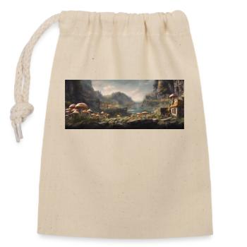 V 2 - Closable cotton gift bag (14x20cm) - nature - Front