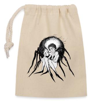 Jeune fille et la bête - Sac cadeau en coton avec cordon (14 x 20 cm) - nature - Devant