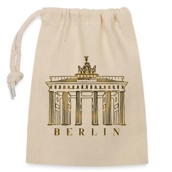 Porte de Brandebourg à Berlin, Allemagne - Sac cadeau en coton avec cordon (14 x 20 cm) - nature - Devant