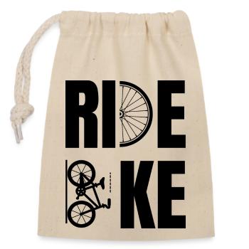 RIDE BIKE - Sac cadeau en coton avec cordon (14 x 20 cm) - nature - Devant