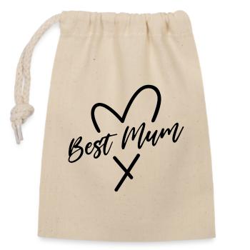 Best Mum - Closable cotton gift bag (14x20cm) - nature - Front