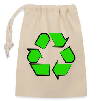 Neon Recycling Icon - Closable cotton gift bag (14x20cm) - nature - Front
