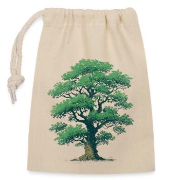 Baum - Verschließbarer Geschenkbeutel aus Baumwolle (14x20cm) - Natur - Vorne