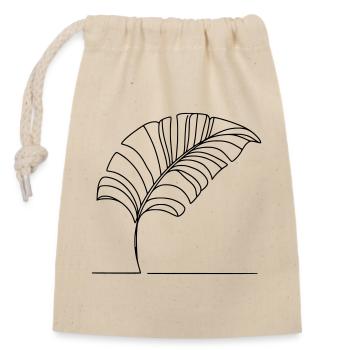 Leaf - Closable cotton gift bag (14x20cm) - nature - Front