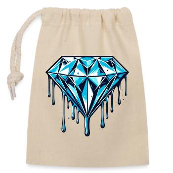 Diamond - Closable cotton gift bag (14x20cm) - nature - Front