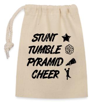 Cheerleading Zitat - Verschließbarer Geschenkbeutel aus Baumwolle (14x20cm) - Natur - Vorne