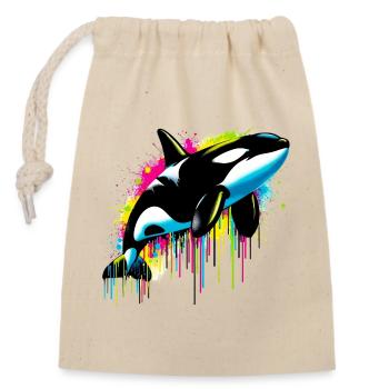 Killer whale - Closable cotton gift bag (14x20cm) - nature - Front