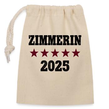 Zimmerin Beruf Zimmerei Zimmermann Azubi in 2025 - Verschließbarer Geschenkbeutel aus Baumwolle (14x20cm) - Natur - Vorne