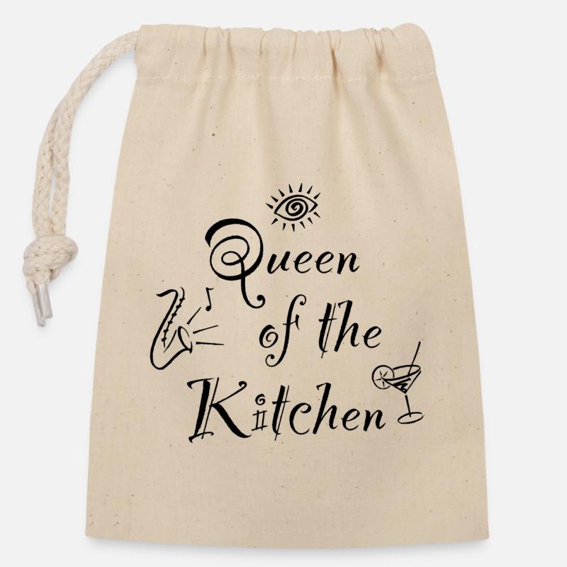 Women's Cooking Apron - Closable cotton gift bag (14x20cm) - nature