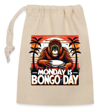 Batteurs de Bongo - Sac cadeau en coton avec cordon (14 x 20 cm) - nature - Devant