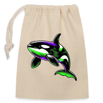 Killer whale - Closable cotton gift bag (14x20cm) - nature - Front