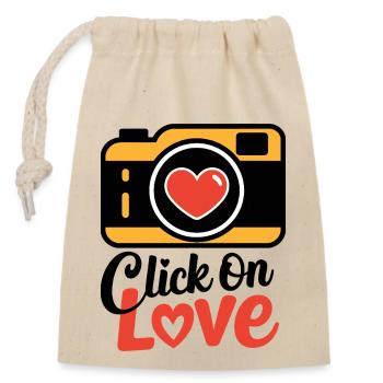 Cliquez sur Aimer - Sac cadeau en coton avec cordon (14 x 20 cm) - nature - Devant