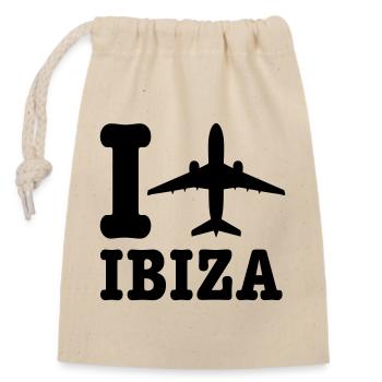 Ibiza Urlaub - Verschließbarer Geschenkbeutel aus Baumwolle (14x20cm) - Natur - Vorne