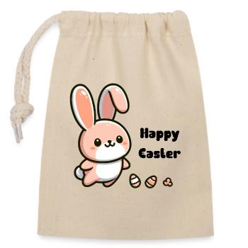 Happy Easter - Closable cotton gift bag (14x20cm) - nature - Front
