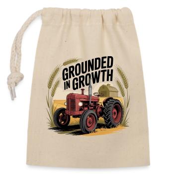 Grounded in Growth - Closable cotton gift bag (14x20cm) - nature - Front