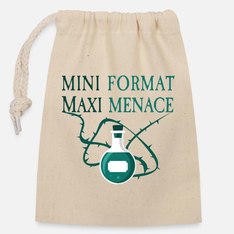 Small Format Maxi Menace - Closable cotton gift bag (14x20cm) - nature