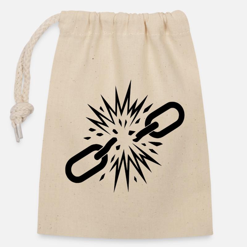 Liberté  - Sac cadeau en coton avec cordon (14 x 20 cm) - nature