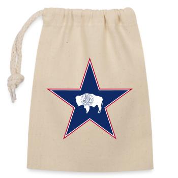 Wyoming Fan Shirt – Wild & Free - Closable cotton gift bag (14x20cm) - nature - Front