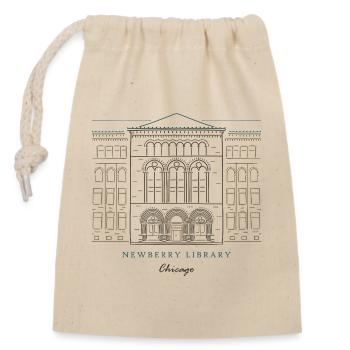 Historisches Bibliotheksgebäude Chicago - Verschließbarer Geschenkbeutel aus Baumwolle (14x20cm) - Natur - Vorne