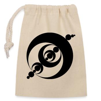 Kosmisches spiralförmiges Kornkreis-Design - Verschließbarer Geschenkbeutel aus Baumwolle (14x20cm) - Natur - Vorne