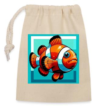 Clownfish - Closable cotton gift bag (14x20cm) - nature - Front