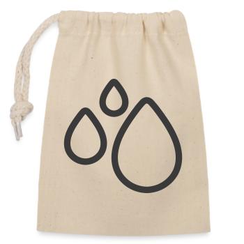 Triple Water Drops Line Icon Logo - Closable cotton gift bag (14x20cm) - nature - Front