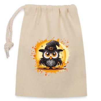 Night Owl Wizard Halloween - Closable cotton gift bag (14x20cm) - nature - Front