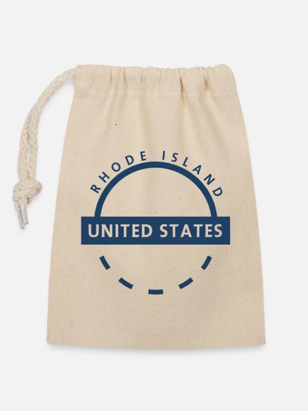 Rhode Island USA Rundes Logo - Verschließbarer Geschenkbeutel aus Baumwolle (14x20cm) - Natur