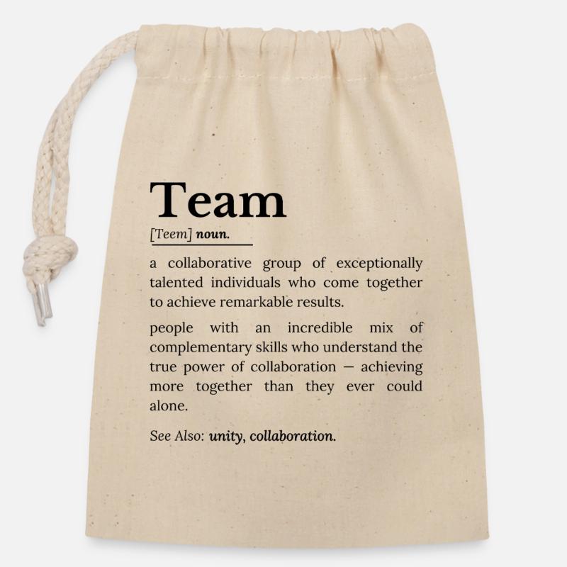 Team-Definition - Verschließbarer Geschenkbeutel aus Baumwolle (14x20cm) - Natur