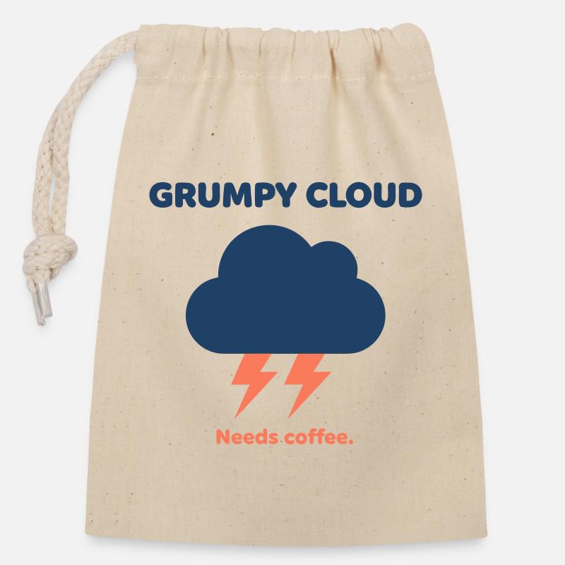 Nuage Café - Closable cotton gift bag (14x20cm) - nature