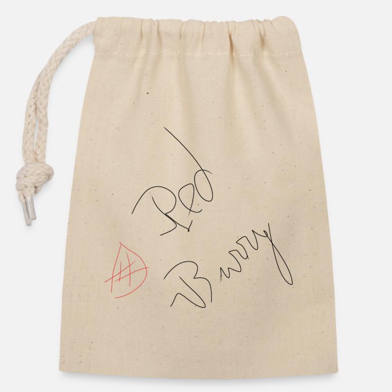 Red Burry! - Closable cotton gift bag (14x20cm) - nature