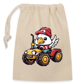 Eagle Tractor Farmer - Sac cadeau en coton avec cordon (14 x 20 cm) - nature - Devant