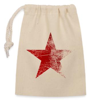 Roter Stern Used Look Kommunist Sowjetunion - Verschließbarer Geschenkbeutel aus Baumwolle (14x20cm) - Natur - Vorne