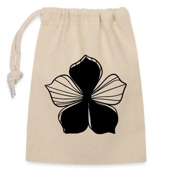 Design floral graphique transparent - Graphique fleur - Sac cadeau en coton avec cordon (14 x 20 cm) - nature - Devant