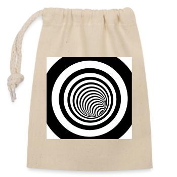 Hypnotic black and white spiral - Closable cotton gift bag (14x20cm) - nature - Front
