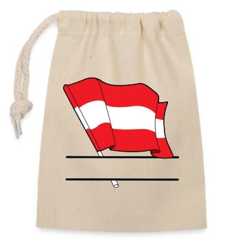 Österreichische Flagge – Namensraum - Verschließbarer Geschenkbeutel aus Baumwolle (14x20cm) - Natur - Vorne