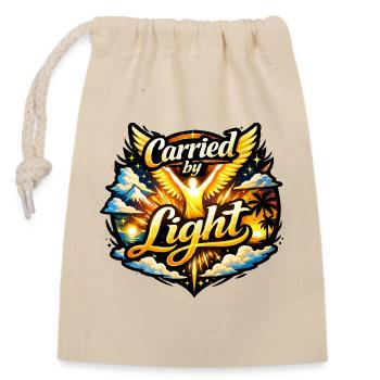 Carried by light - Closable cotton gift bag (14x20cm) - nature - Front